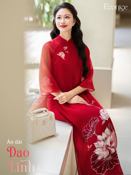 Set áo dài cách tân nữ đính kết Econice Dao Linh