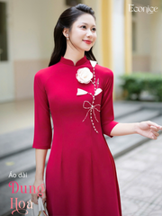 Set áo dài nữ truyền thống đính kết Dung Hoa