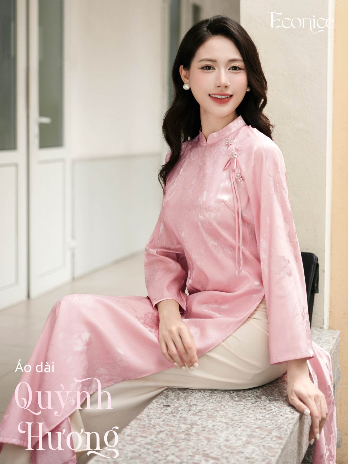 Set áo dài cách tân nữ Econice Quỳnh Hương
