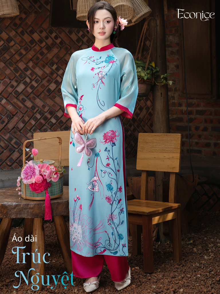 Set áo dài cách tân nữ Econice Trúc Nguyệt (new)