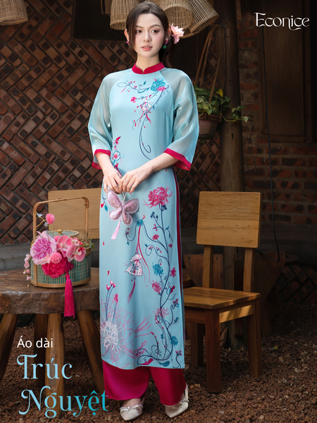 Set áo dài cách tân nữ Econice Trúc Nguyệt (new)