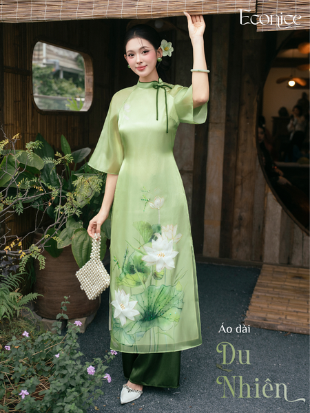 Set áo dài cách tân nữ đính kết Econice Du Nhiên
