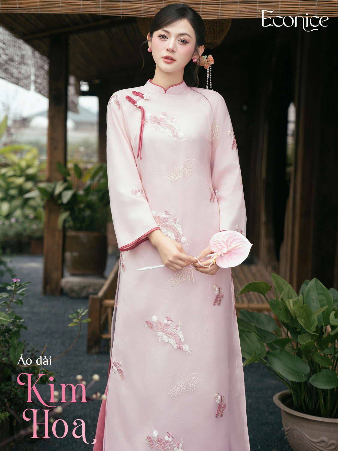 Set áo dài cách tân nữ Econice Kim Hoa
