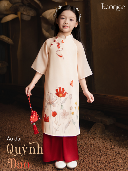 Áo dài cách tân bé gái Econice Quỳnh Dao