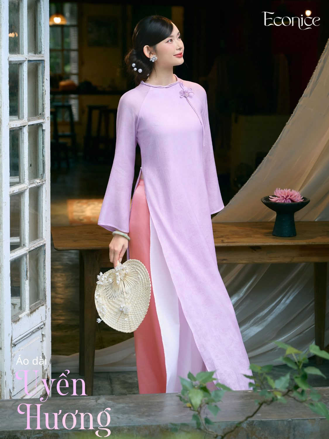 Set áo dài cách tân nữ Econice Uyển Hương