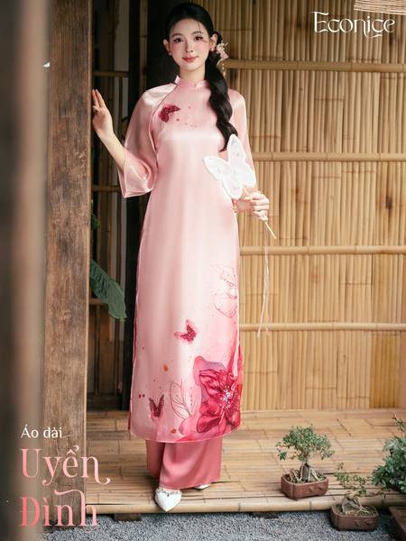 Set áo dài cách tân nữ đính kết Econice Uyển Đình