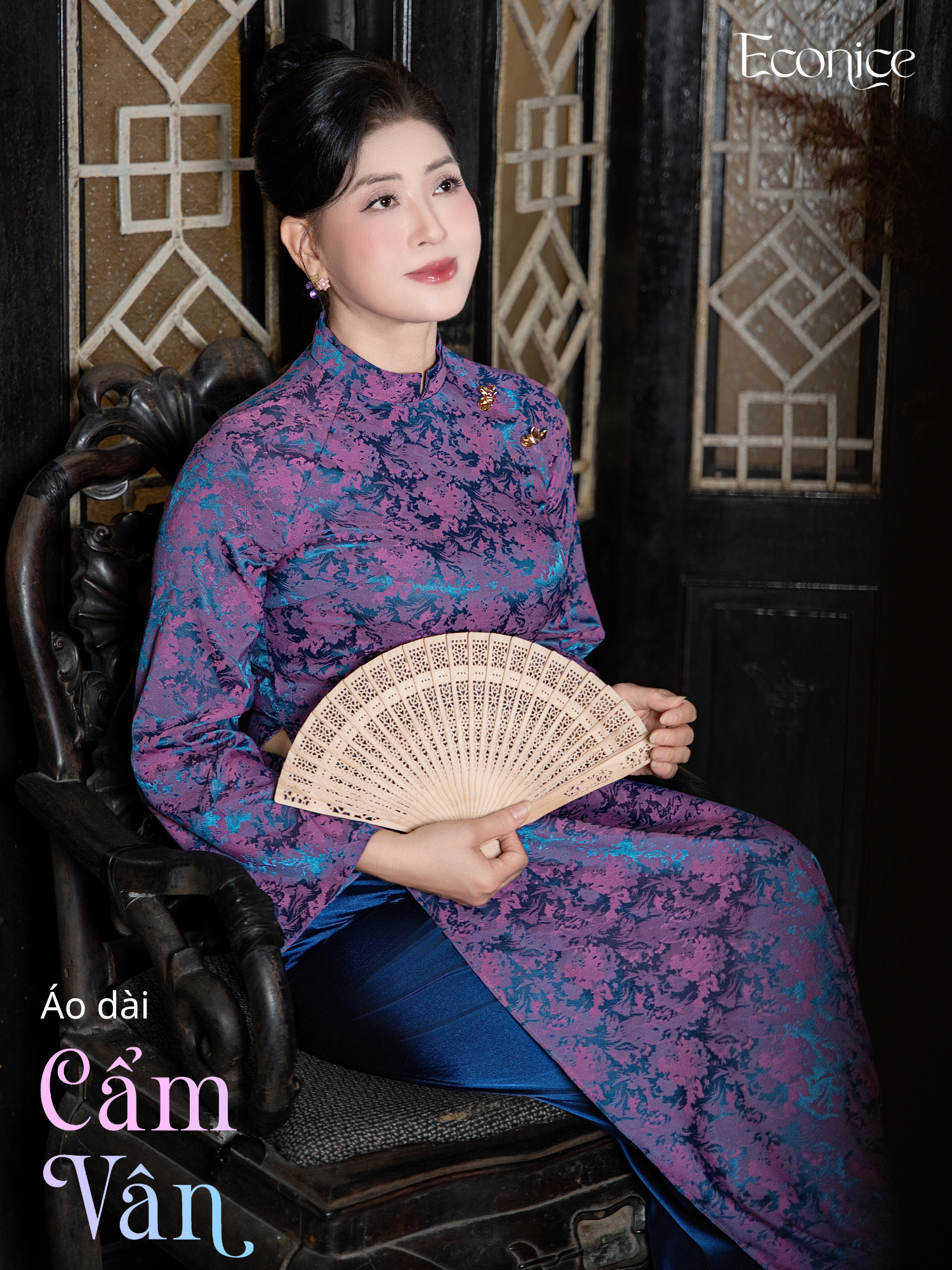 Set áo dài cách tân nữ Econice Cẩm Vân