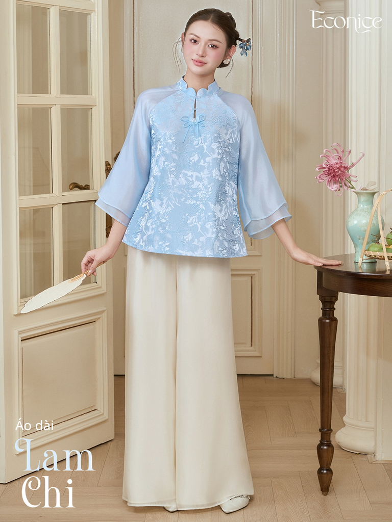Bộ gấm tơ nữ Econice Lam Chi