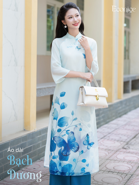 Set áo dài cách tân nữ Econice Bạch Dương