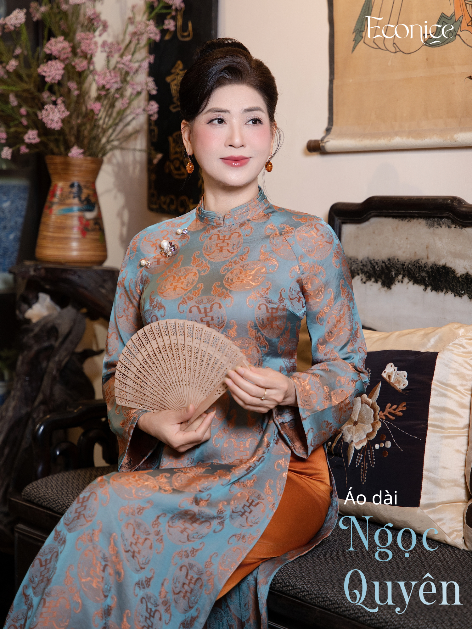 Set áo dài cách tân nữ Econice Ngọc Quyên