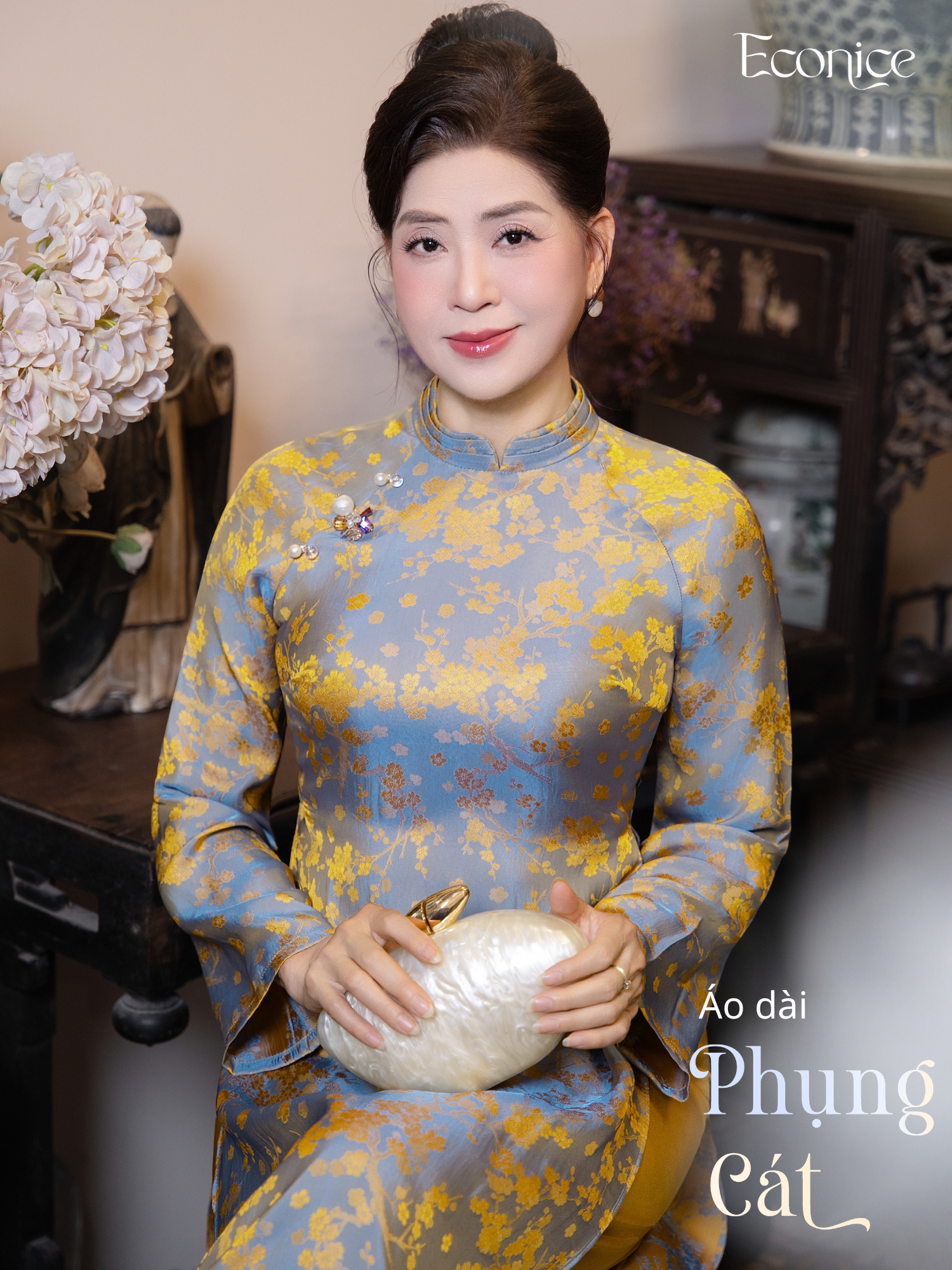 Set áo dài cách tân nữ Econice Phụng Cát
