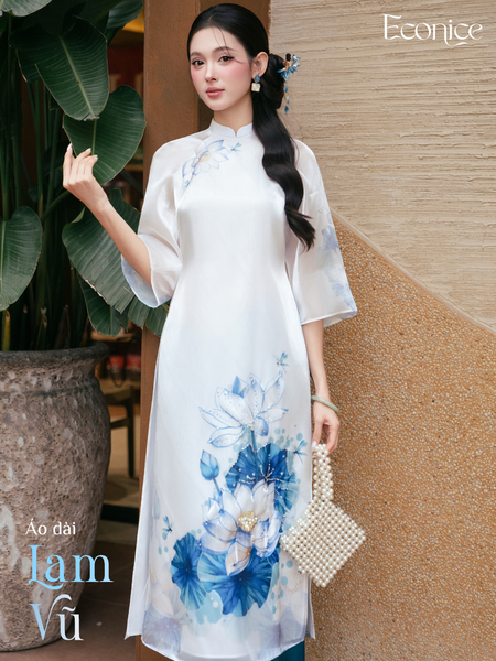 Set áo dài cách tân nữ đính kết Econice Lam Vũ