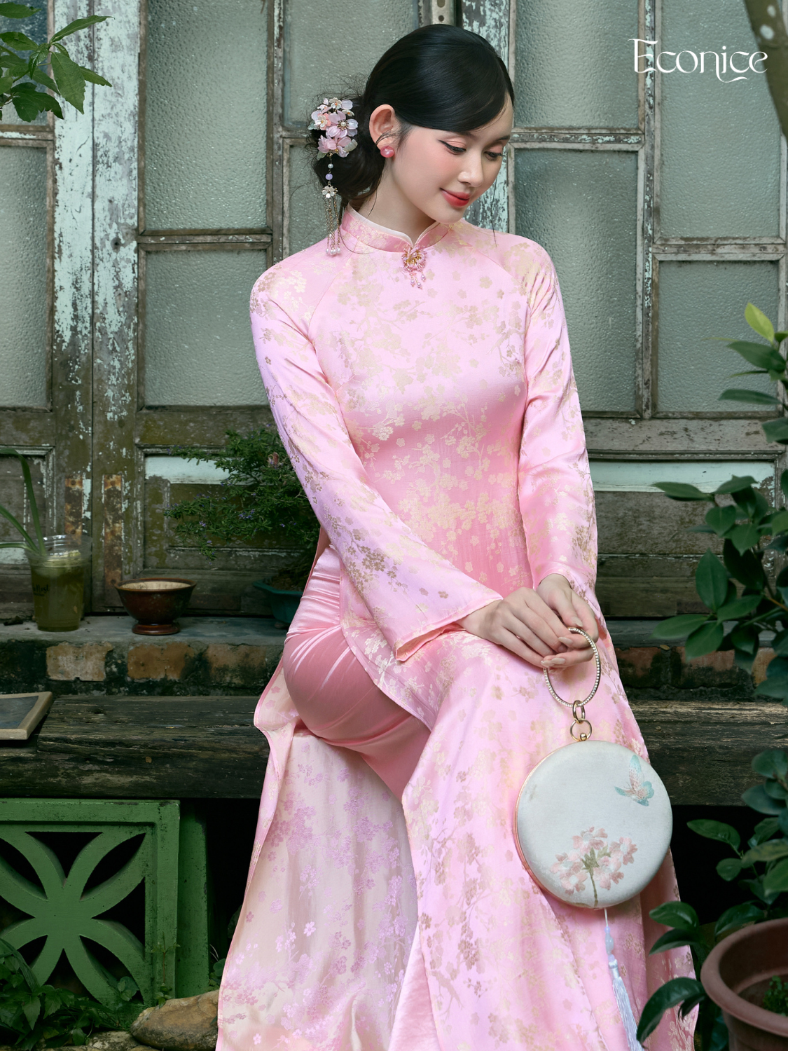 Set áo dài cách tân nữ Econice Ngọc Lan