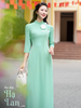 Set áo dài nữ truyền thống đính kết Hạ Lan