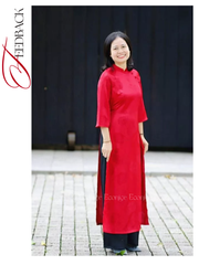 Set áo dài cách tân nữ Econice Chu Sa