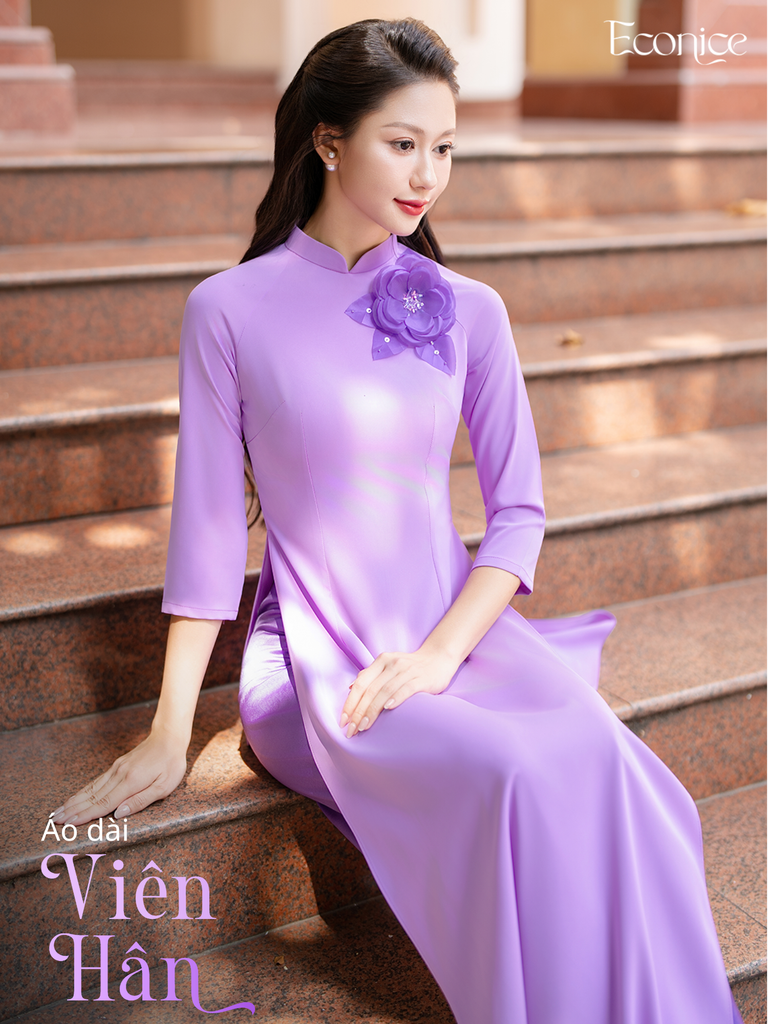 Set áo dài nữ truyền thống đính kết Viên Hân