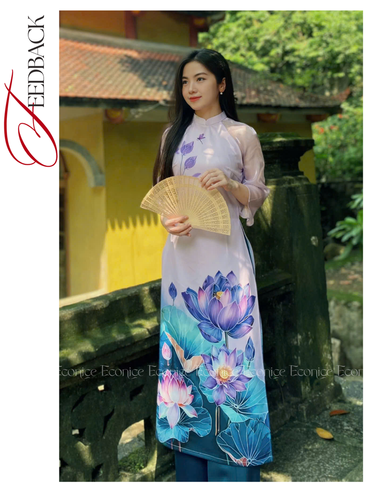 Set áo dài cách tân nữ Econice Cẩm Bích