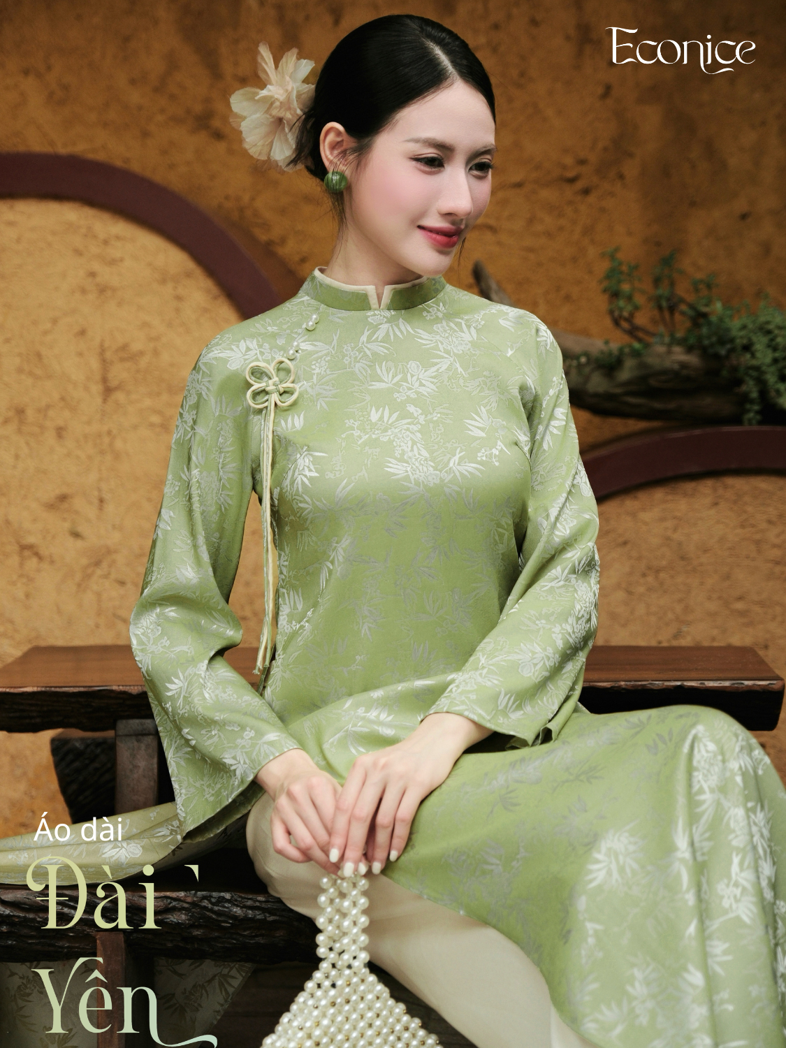 Set áo dài cách tân nữ Econice Đài Yên