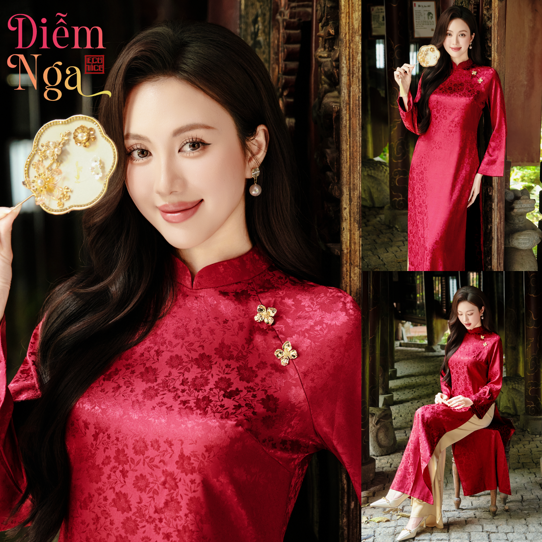 Set áo dài cách tân nữ Econice Diễm Nga