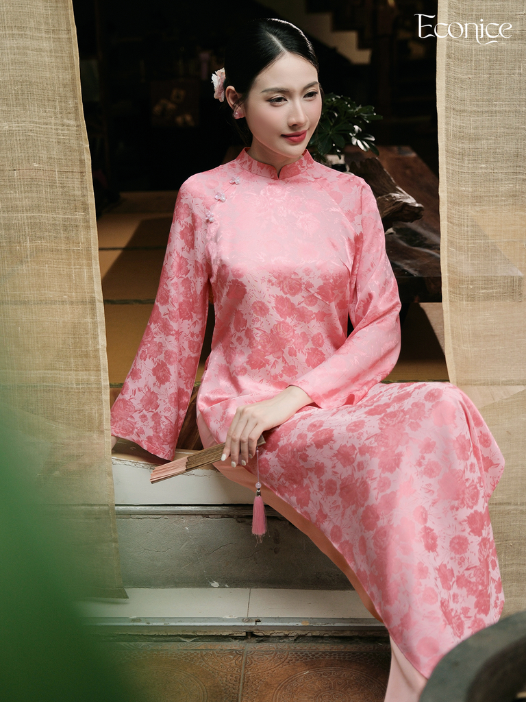 Set áo dài cách tân nữ Econice Uyển Hoa