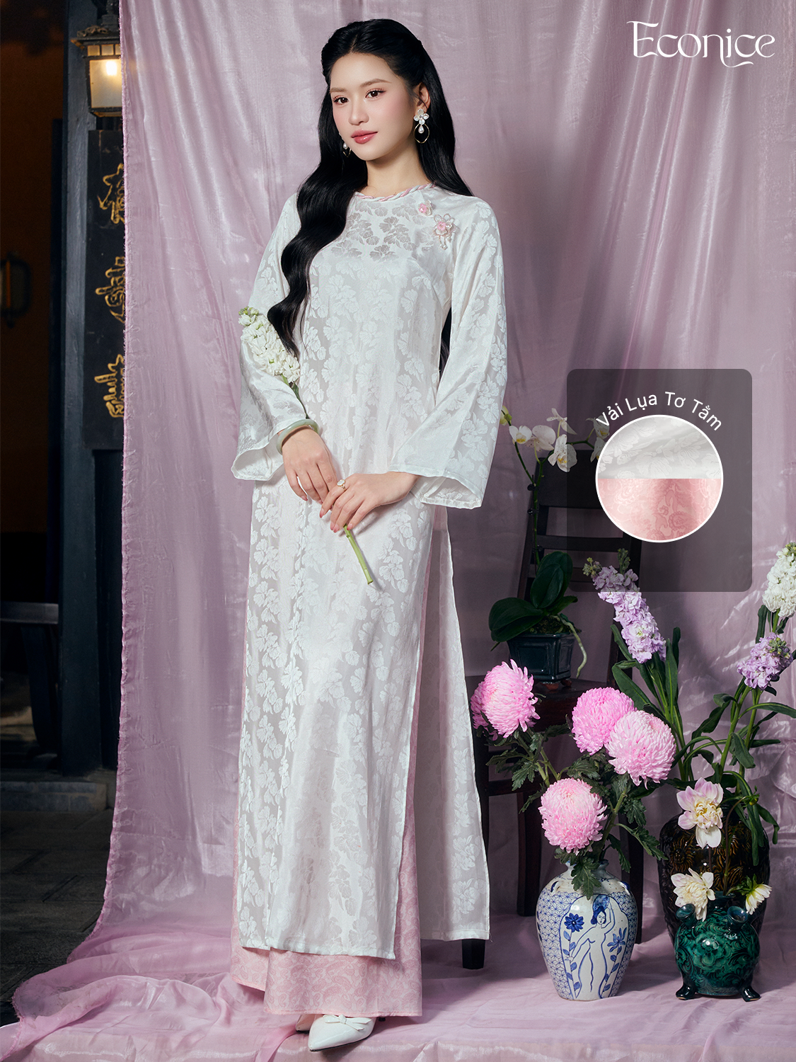 Set áo dài cách tân nữ Econice Mỹ Tiên