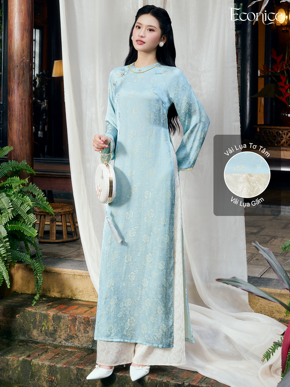 Set áo dài cách tân nữ Econice Huyền Vũ