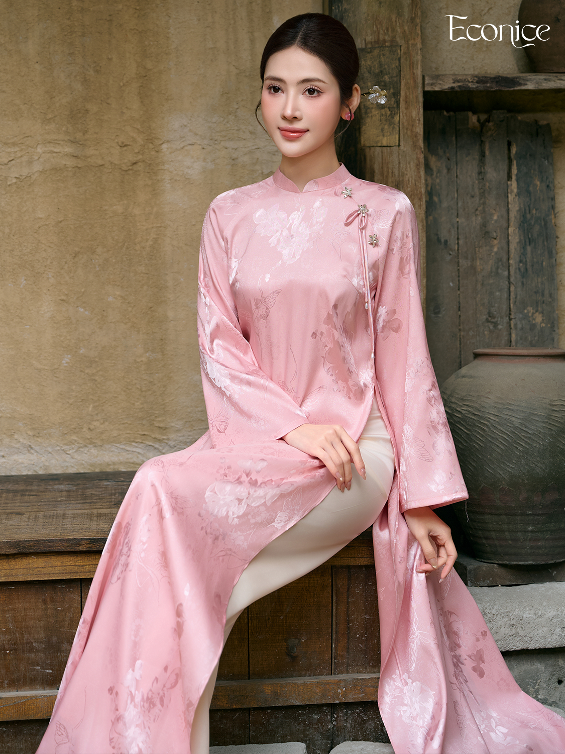 Set áo dài cách tân nữ Econice Quỳnh Hương