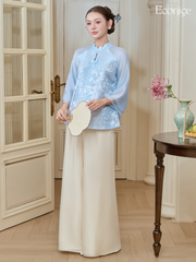 Bộ gấm tơ nữ Econice Lam Chi