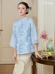 Bộ gấm tơ nữ Econice Lam Chi