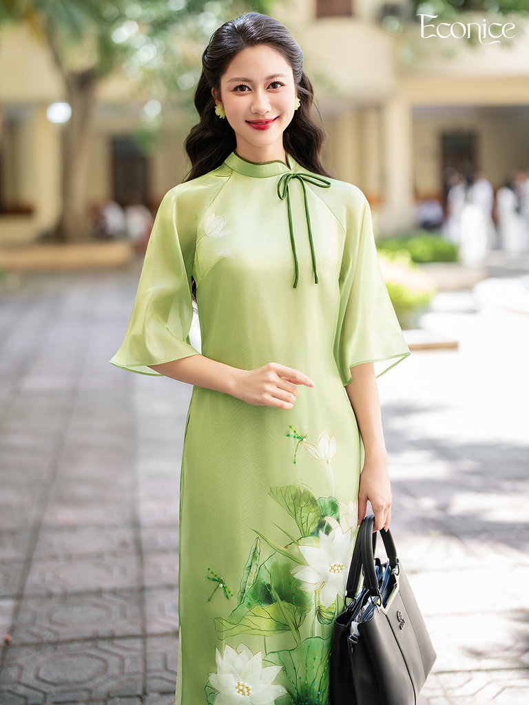 Set áo dài cách tân nữ đính kết Econice Du Nhiên
