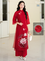 Set áo dài cách tân nữ đính kết Econice Dao Linh