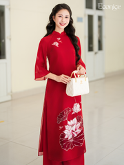 Set áo dài cách tân nữ đính kết Econice Dao Linh