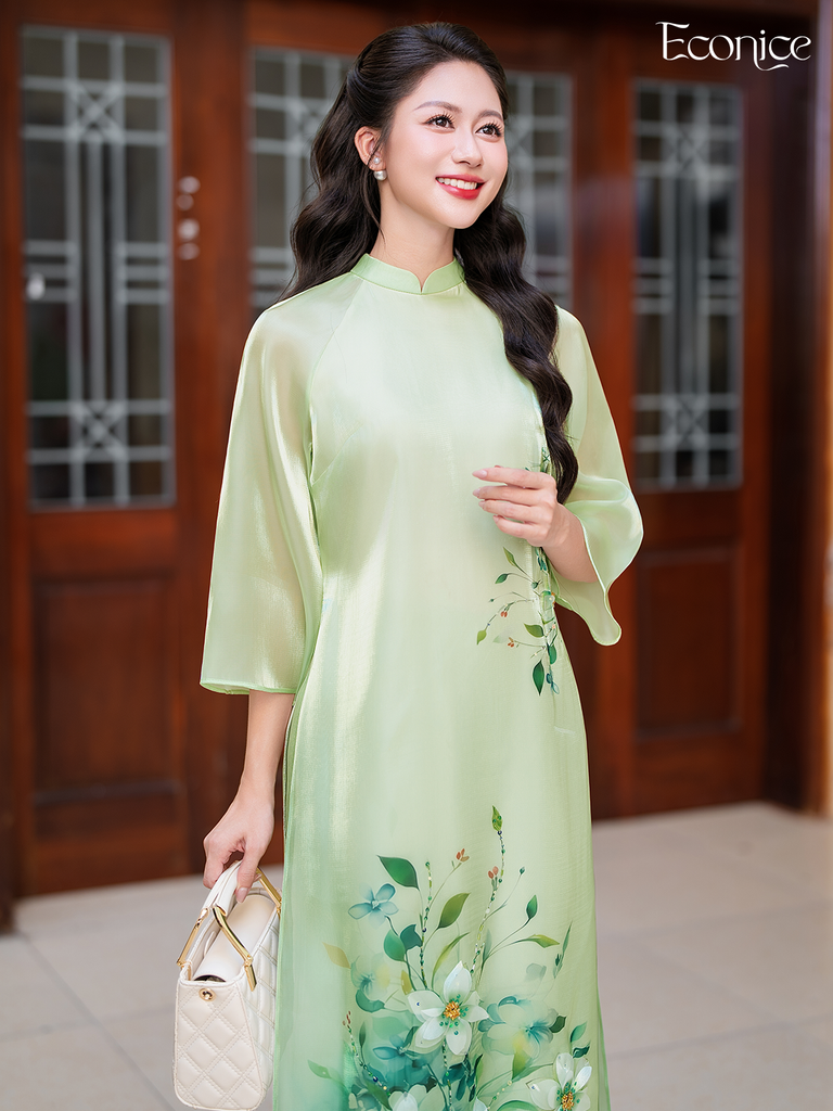 Set áo dài cách tân nữ đính kết Econice Thanh Sam