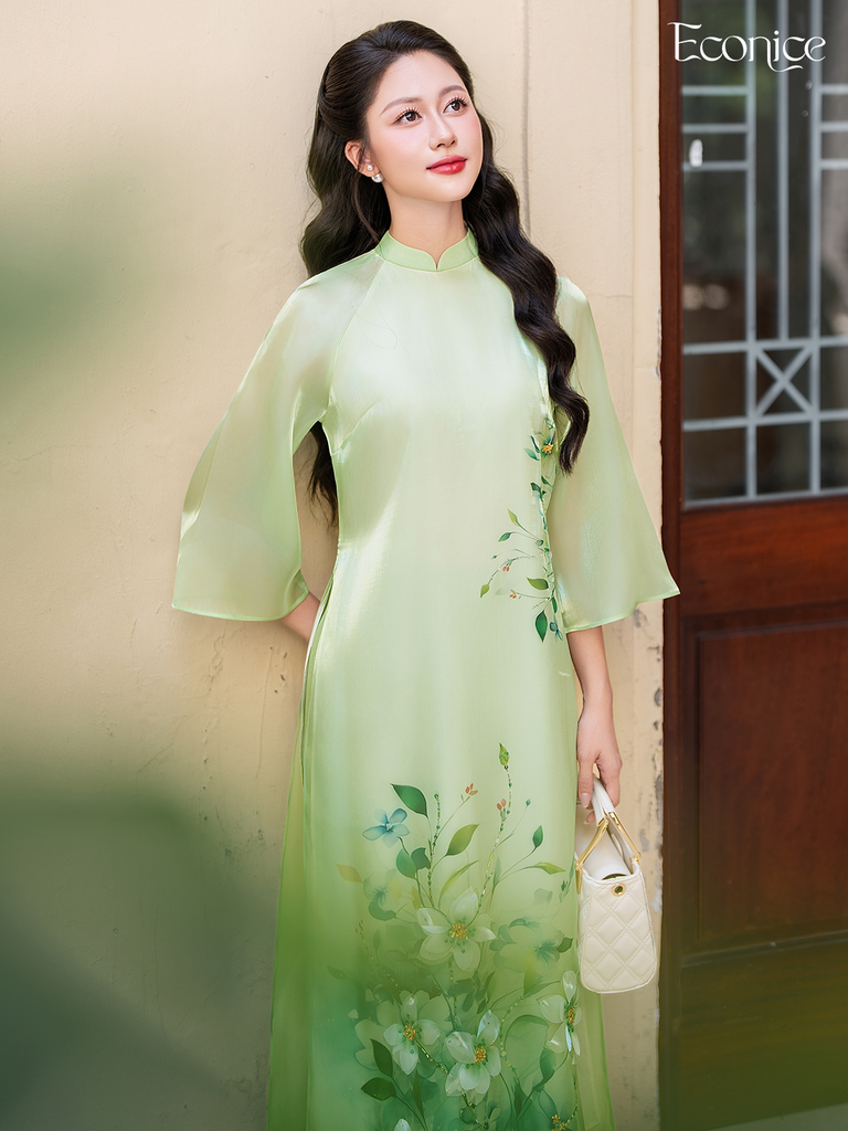 Set áo dài cách tân nữ đính kết Econice Thanh Sam