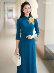 Set áo dài nữ truyền thống đính kết Cẩm Tú