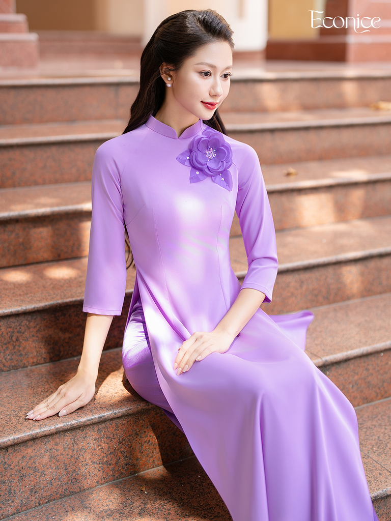 Set áo dài nữ truyền thống đính kết Viên Hân