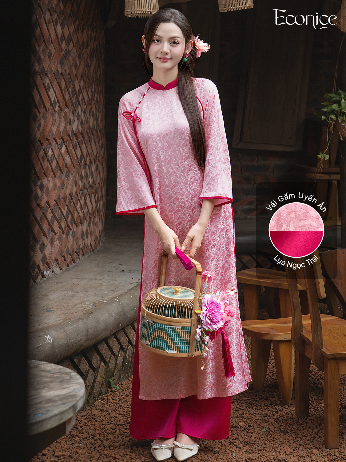 Set áo dài cách tân nữ Econice Trang Anh