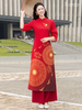 Set áo dài cách tân nữ HOA Lạc Hồng