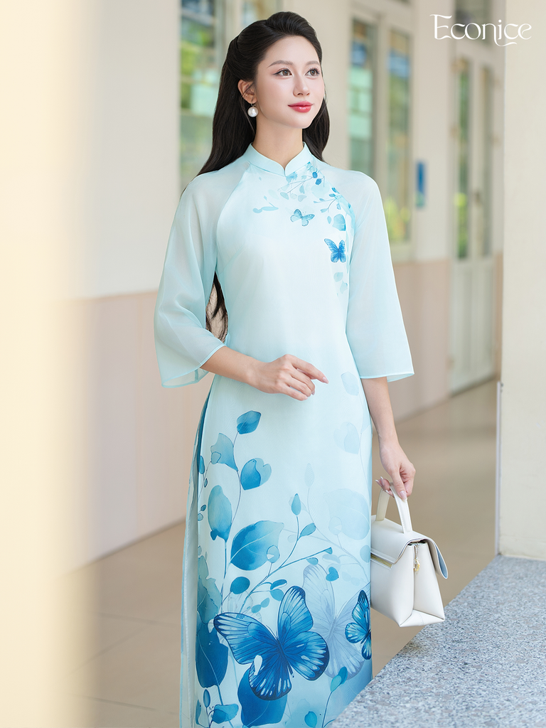 Set áo dài cách tân nữ Econice Bạch Dương
