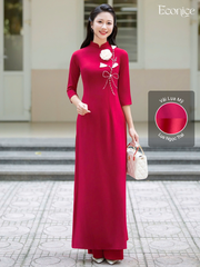 Set áo dài nữ truyền thống đính kết Dung Hoa
