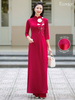 Set áo dài nữ truyền thống đính kết Dung Hoa