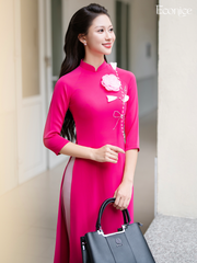 Set áo dài nữ truyền thống đính kết Yên Chi