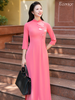 Set áo dài nữ truyền thống đính kết Hồng Ánh