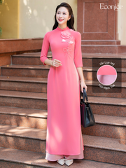 Set áo dài nữ truyền thống đính kết Hồng Ánh