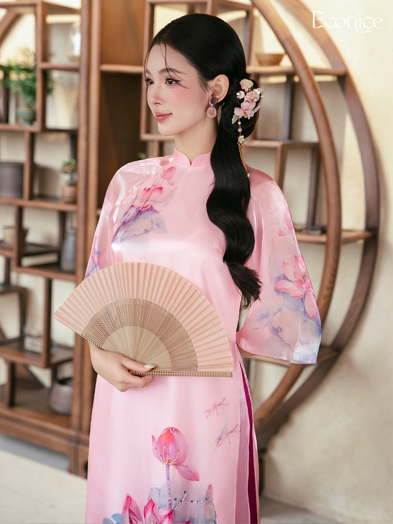 Set áo dài cách tân nữ đính kết Econice Liên Dung