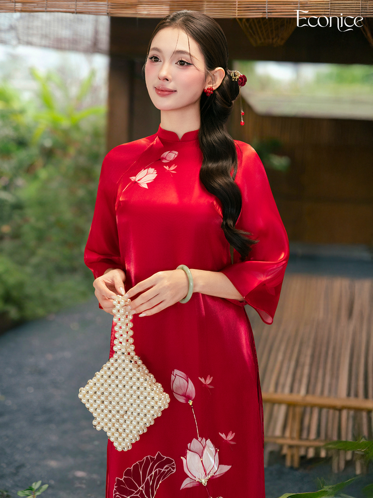 Set áo dài cách tân nữ đính kết Econice Dao Linh