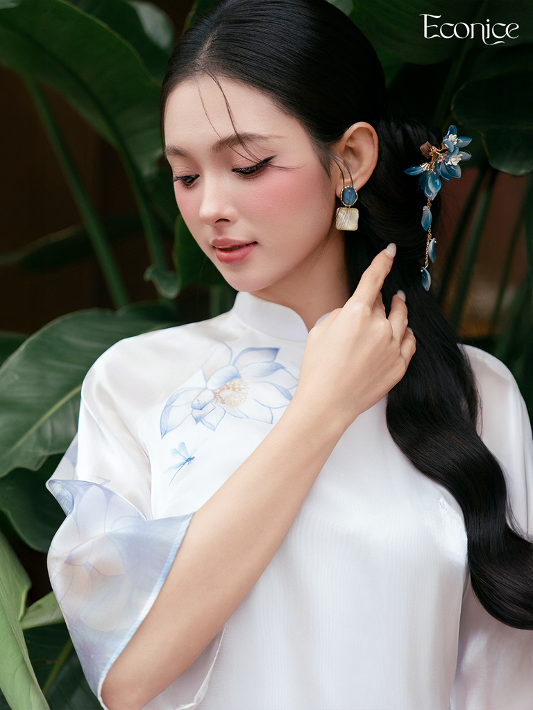 Set áo dài cách tân nữ đính kết Econice Lam Vũ
