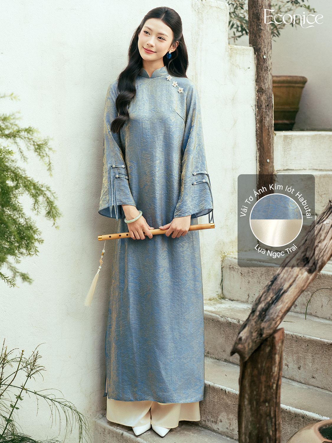 Set áo dài cách tân nữ Econice Giang Tô