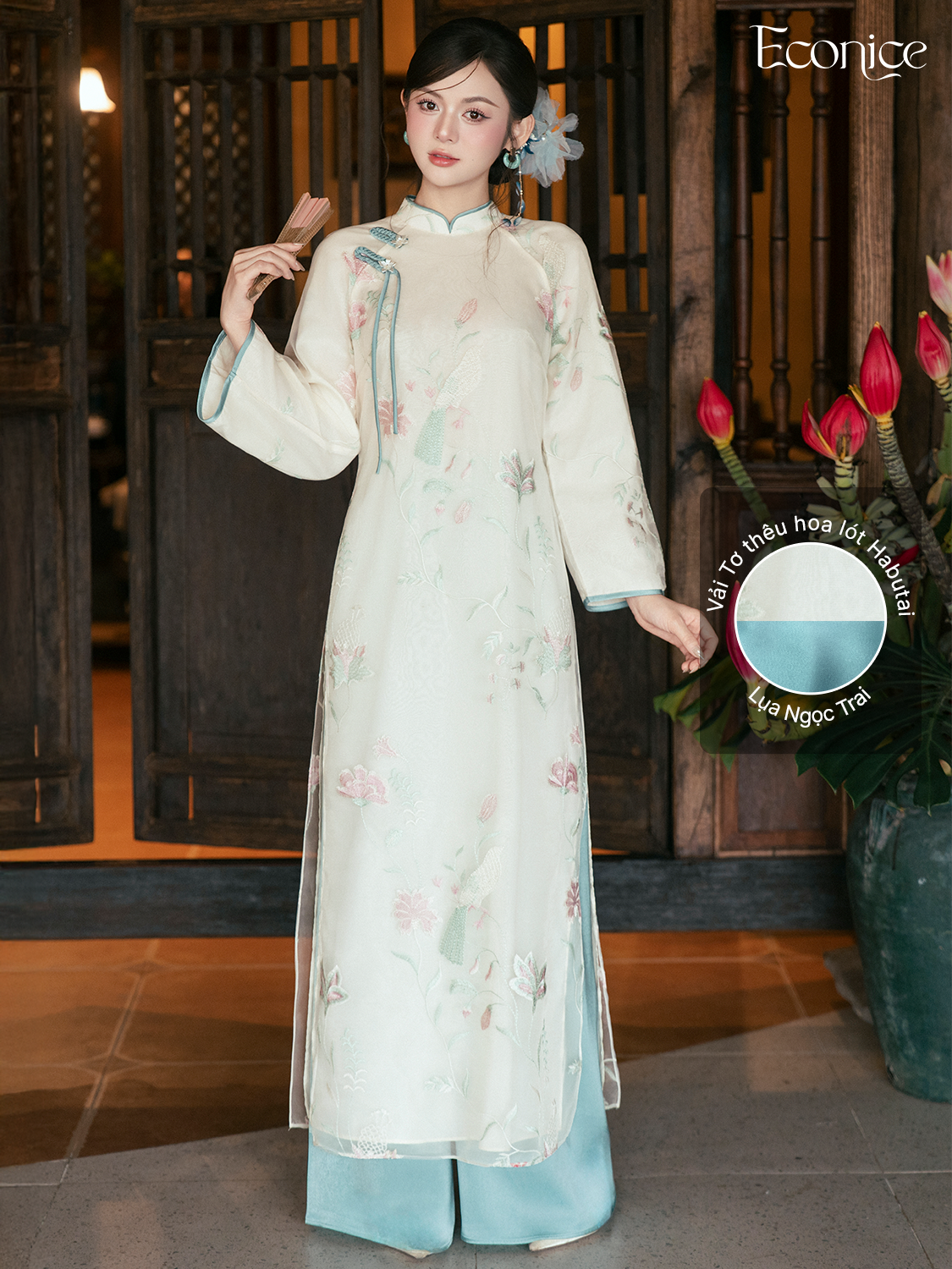 Set áo dài cách tân nữ Econice Lam Yên