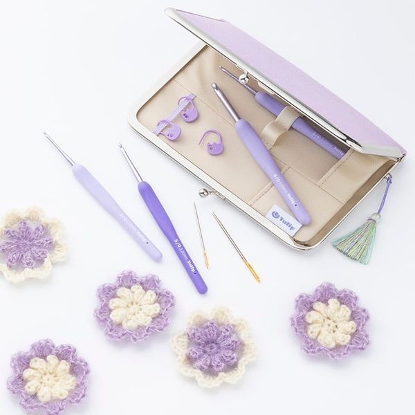  Kim móc len Tulip Etimo Murasaki tím Nhật Bản – Kim móc công thái học cao cấp - Đầu kim trơn mượt 